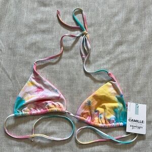 NWT Swimsuits For All Tie Dye Bikini Top Size Medium